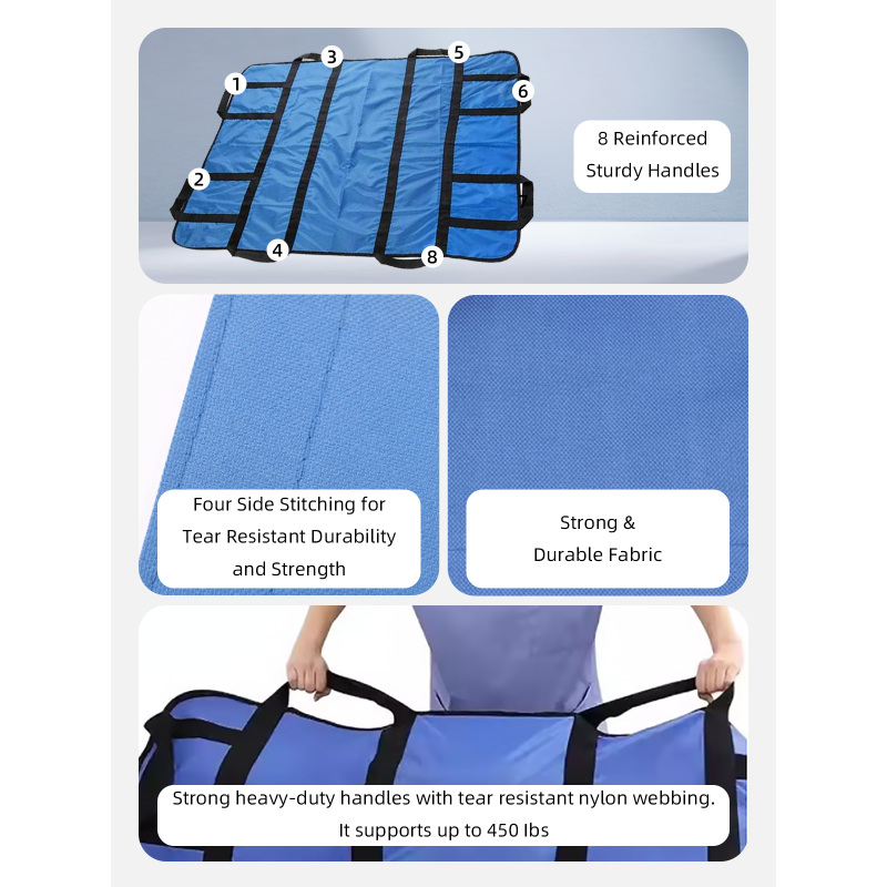 Wholesale Adjustable Woven Extra Large Transfer Pad Positioning Protective Bed Pad with Straps and Handles for Adults