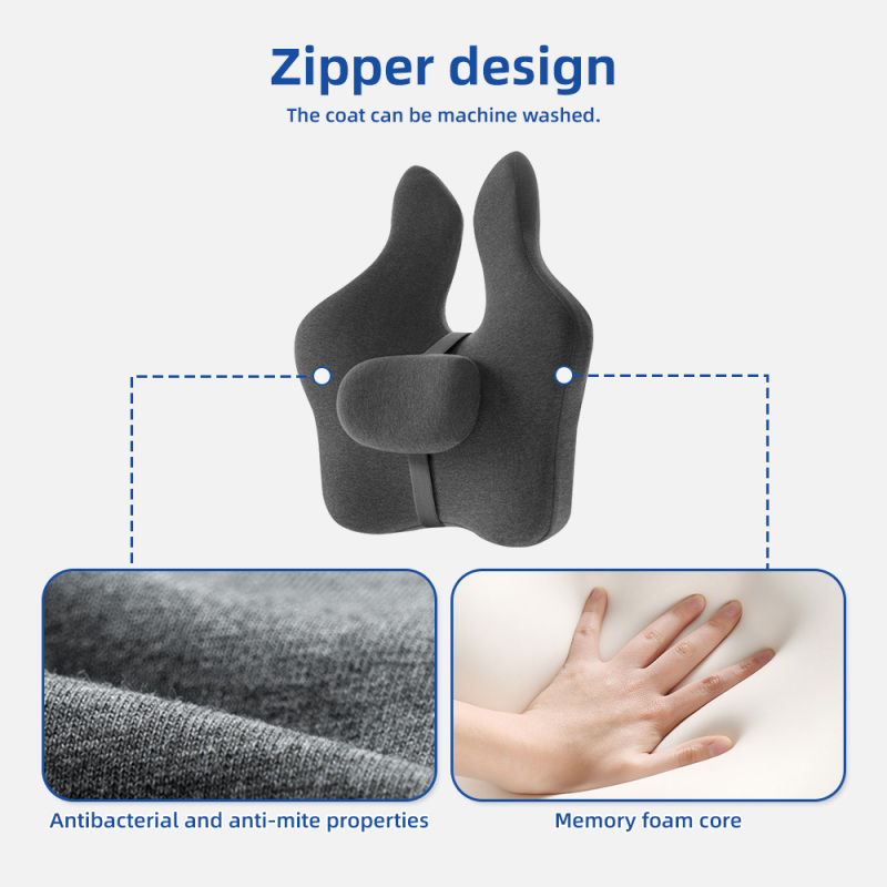 Wholesale Removable Cover Knitted Memory Foam Lumbar Support Cushion for Car Seats Anti-Static Anti-Snore Lower Back Pain Relief