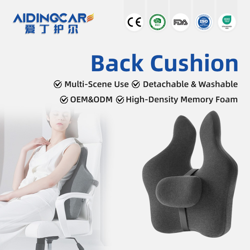 Wholesale Removable Cover Knitted Memory Foam Lumbar Support Cushion for Car Seats Anti-Static Anti-Snore Lower Back Pain Relief