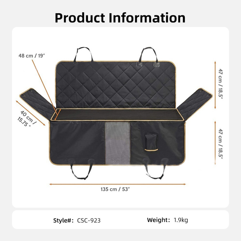 Wholesale Waterproof Oxford Pet Backseat Cover Scratchproof Car Seat Protector for Dogs
