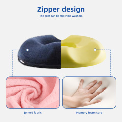 Wholesale Non-Slip Oblong Coccyx Seat Cushion Memory Foam Car/Office Chair Cushion Removable Washable Anti-Dust Mite Tailbone