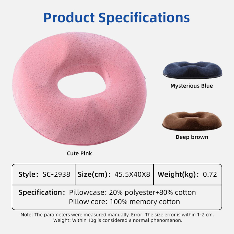 Wholesale Non-Slip Oblong Coccyx Seat Cushion Memory Foam Car/Office Chair Cushion Removable Washable Anti-Dust Mite Tailbone