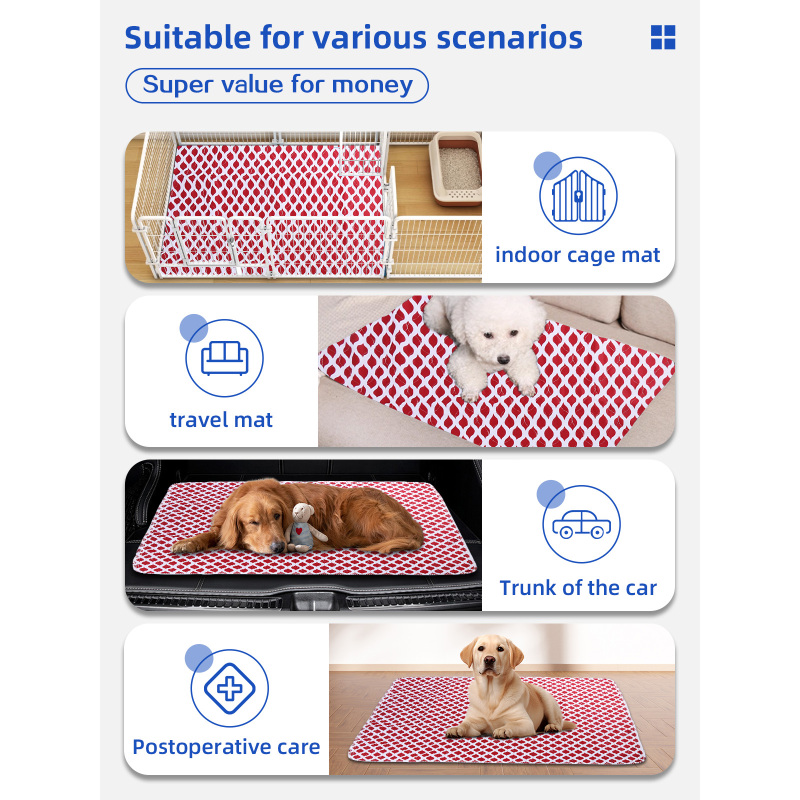 Tapis d'apprentissage absorbants et lavables en PVC imperméable pour chiots, en vente en gros.