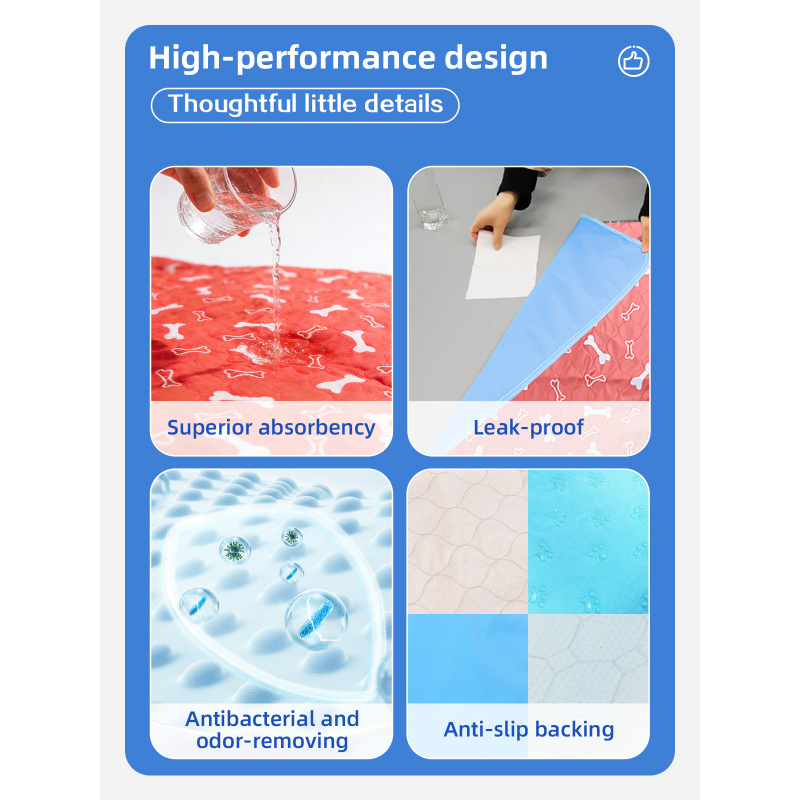 Tapis d'apprentissage de la propreté lavables et réutilisables Queenhe pour chiens