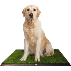 Inodoro portátil de calidad para perros y mascotas, entrenador de excreción, alfombrilla de hierba, almohadilla para orinal, bandeja de arena para casa interior, baño para mascotas