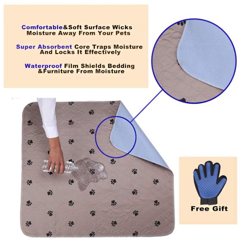 Hot Sell Pee Toilet Dog Training Pad For Dogs Mat+pet massage glove