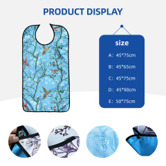 Wholesale Washable Prints Sleeveless Apron Reusable Waterproof Adult Bib with Optional Crumb Catcher Latex-free Fashionable