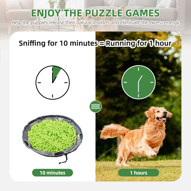 Tapis de fouille ajustable pour chien, jouet d'enrichissement pour l'entraînement olfactif et l'alimentation lente. Tapis de recherche de nourriture pour animaux de compagnie, idéal pour l'entraînement olfactif et l'alimentation lente.