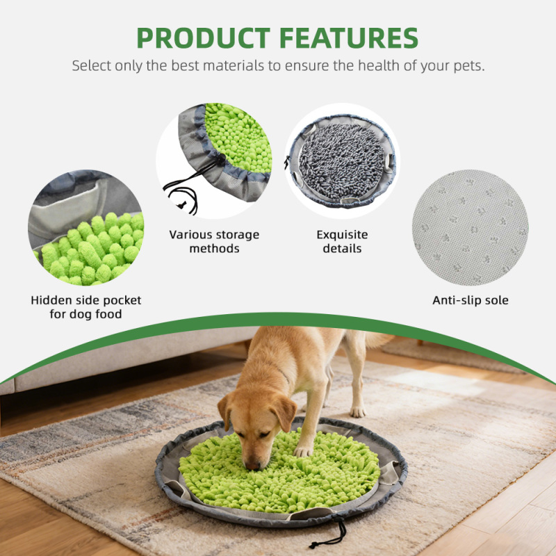 Tapis de fouille ajustable pour chien, jouet d'enrichissement pour l'entraînement olfactif et l'alimentation lente. Tapis de recherche de nourriture pour animaux de compagnie, idéal pour l'entraînement olfactif et l'alimentation lente.