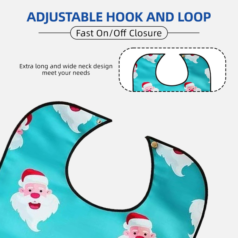 Wholesale Washable Printing Elderly Women Men Adult Bib Reusable Waterproof Adult Bib With Optional Crumb Catcher
