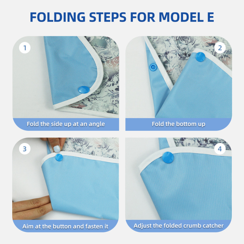 Wholesale Washable Printing Elderly Women Men Adult Bib Reusable Waterproof Adult Bib With Optional Crumb Catcher