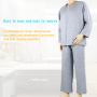 Patient Care Clothes Suit, Incontinence Nursing Suit with Zipper Design, Home Hospital Care Open Sleepwear for Elderly