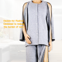 Patient Care Clothes Suit, Incontinence Nursing Suit with Zipper Design, Home Hospital Care Open Sleepwear for Elderly