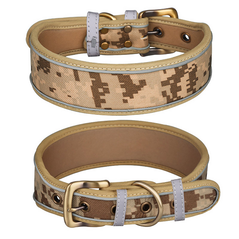 Wholesale Breathable Wide Heavy-Duty Tactical Soft Padded Reflective Dog Collar with Handle