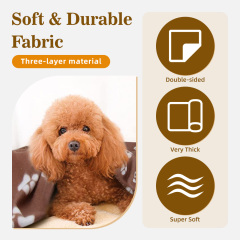 Waterproof Double Sided Fleece Blanket Warm Soft Paw Prints 100% Polyester Double-sided Fleece Dogs Pet Blankets