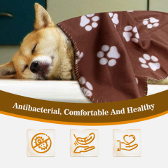 Waterproof Double Sided Fleece Blanket Warm Soft Paw Prints 100% Polyester Double-sided Fleece Dogs Pet Blankets