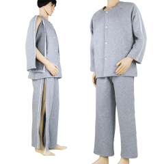 Großhandel Dicke, warme Inkontinenz-Pflegeanzüge, Patientenpflegekleidung für Zuhause und Krankenhaus, offene Schlafanzüge für ältere Menschen