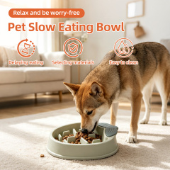 Wholesale Slip Resistant Slow Feeder Dog Bowl Pet Healthy PP Plastic Slow Food Bowl