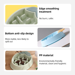 Wholesale Slip Resistant Slow Feeder Dog Bowl Pet Healthy PP Plastic Slow Food Bowl