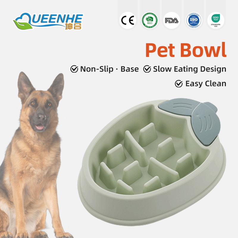 Wholesale Slip Resistant Slow Feeder Dog Bowl Pet Healthy  PP Plastic Slow Food Bowl
