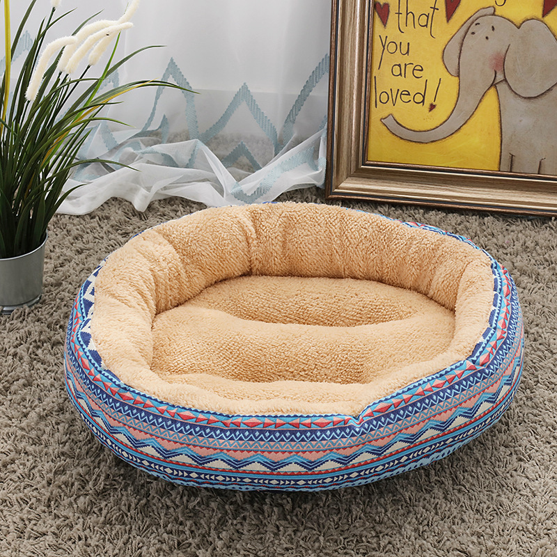 Washable Dog Bed Roundcalming Dog Nest Cat Pet Deep Sleeping Bed Wholesale Donut Cuddler Plush Beds Solid