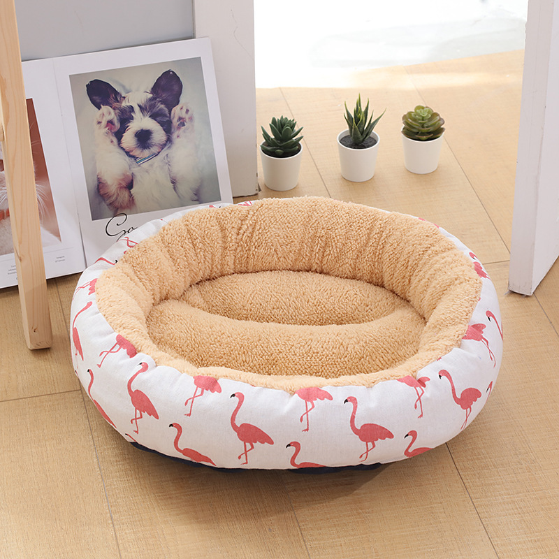 Washable Dog Bed Roundcalming Dog Nest Cat Pet Deep Sleeping Bed Wholesale Donut Cuddler Plush Beds Solid