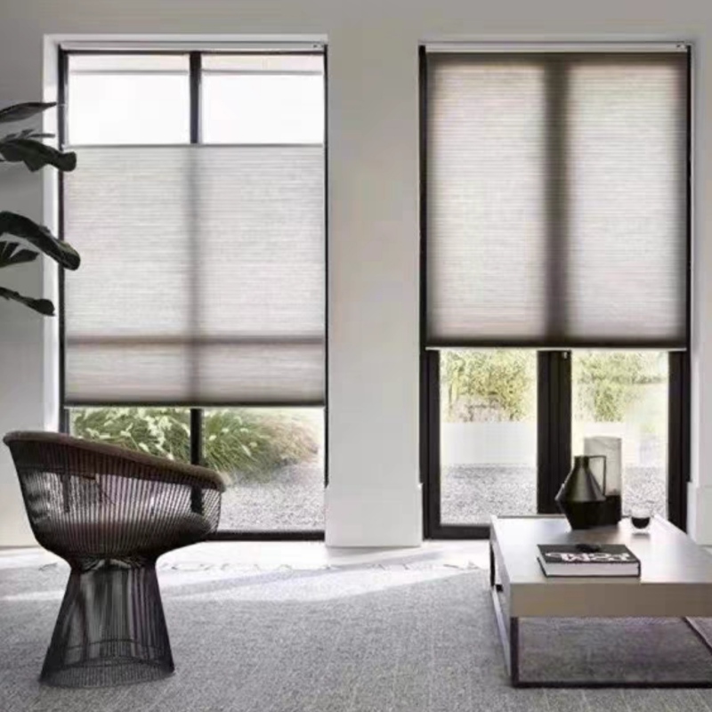 Corded Top Down Bottom Up Cellular Shades White Honeycomb Blinds For Windows