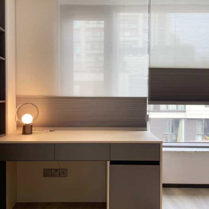 Day & Night Curtain Honeycomb Blinds Office Bedroom Sunshade Insulated Drift Window Balcony Curtain