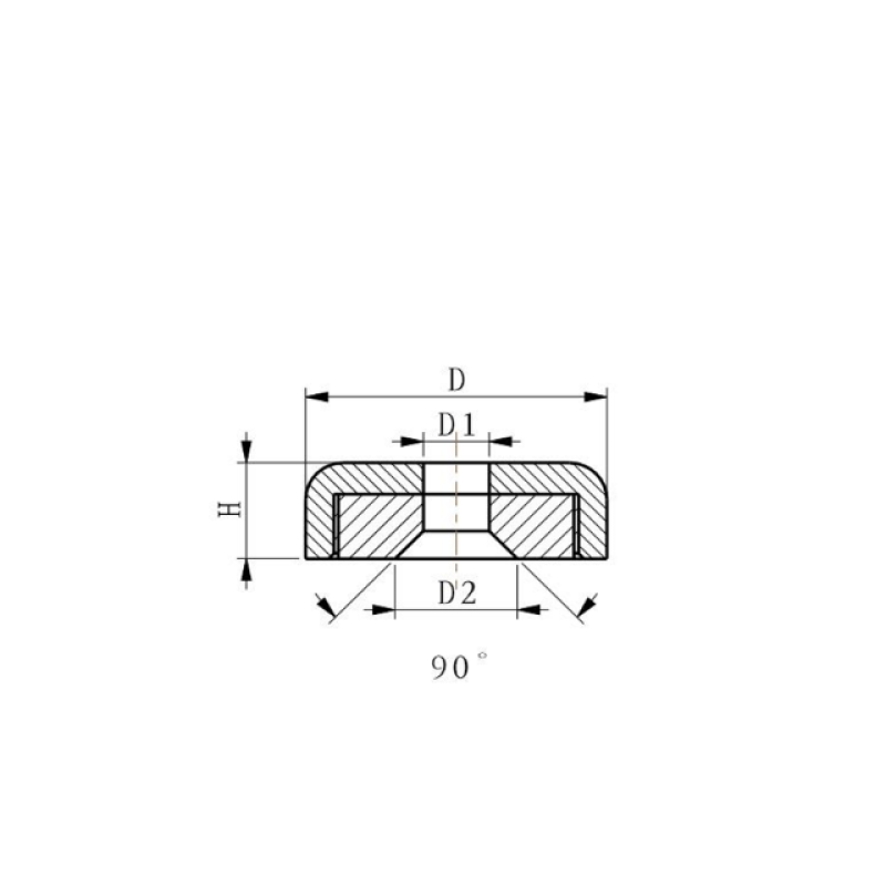 POT Magnet with countersink 20X7-D4.5/8.5-N35/NI