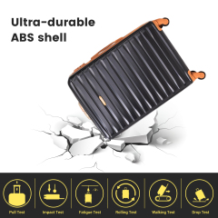 하드케이스 여행가방 3종 세트, TSA 잠금장치가 있는 하드쉘 캐리어, 스피너 휠, 여행용 더플백 및 4개들이 패킹 큐브 포함. 블랙