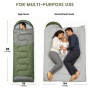 Forest Myth Portable adult sleeping bag equipped with a compression sack, suitable for three seasons. Perfect for camping, hiking, tent stays and travel，Mil Green & Med Grey