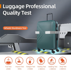 3 Piece Luggage Sets ABS Lightweight Suitcase with Two Hooks, Spinner Wheels, TSA Lock, (20/24/28) Dark Green