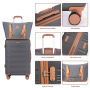 Smicure luggage 6 Piece Luggage Set, ABS Hard Shell Travel Suitcase with TSA Lock,Dark Gray