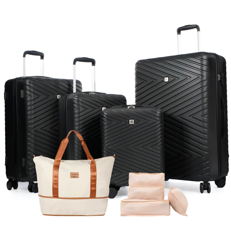 Travelhouse 9 Piece Luggage Sets, Hardshell ABS Suitcase Set with Wheels,Tsa Lock,Lightweight Hardside Travel Suitcases 16“20”24“28”