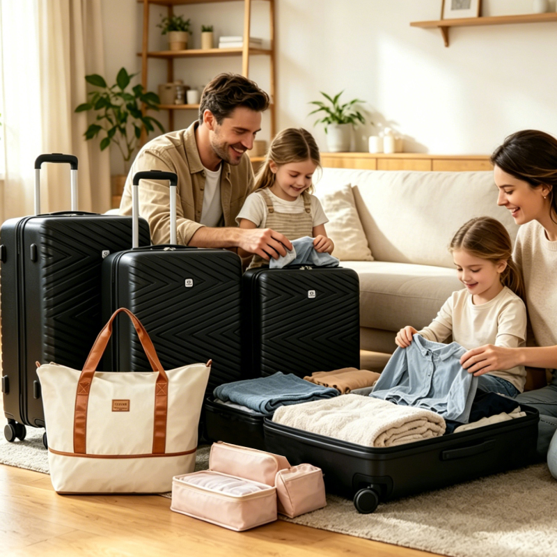Travelhouse 9 Piece Luggage Sets, Hardshell ABS Suitcase Set with Wheels,Tsa Lock,Lightweight Hardside Travel Suitcases 16“20”24“28”
