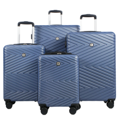 luggage 4-piece ABS lightweight suitcase with rotating wheels, 24 inch and 28 inch with TSA lock, (16/20/24/28) Blue