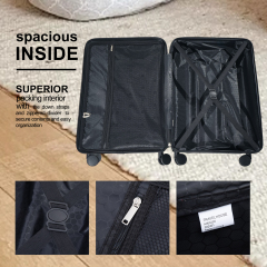 Travelhouse 20" Underseat Hard-Sided Carry-On Luggage, Spinner Wheels, ABS,Light Purple