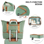 Smicure Carry On Luggage Set 5 Piece with Spinner Wheel, Hardside Lightweight Suitcase with Duffel Bag and Travel Essentials, Green