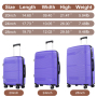 NiceTravel 3 Piece Hardside Luggage set, Lightweight Hard Shell Suitcase with TSA Lock Carry on and Checked Luggage, Purple