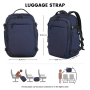 Smicure Travel carry on Backpack Laptop Business 18 Inch Business Anti Theft Slim Water Resistant Sturdy College Computer Bag.Blue