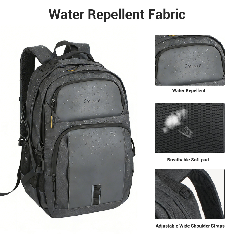 Smicure Travel carry on Backpack Laptop Business 18 Inch Business Anti Theft Slim Sturdy College School Computer Bag.Gray