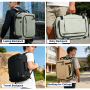 Smicure Travel carry on Backpack Laptop Business 17.5 Inch Business Anti Theft Slim Sturdy College School Computer 2 in 1 Duffel Bag. Beige