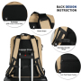 Smicure Travel carry on Backpack Laptop Business 17.5 Inch Business Anti Theft Slim Sturdy College School Computer 2 in 1 Duffel Bag. Beige