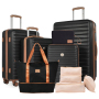 Travelhouse 10 Piece Luggage Sets, Hardshell ABS+PC Suitcase Set with Spinner Wheels,Tsa Lock,Lightweight Hardside Travel Suitcases