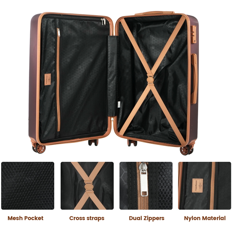 Travelhouse 10 Piece Luggage Sets, Hardshell ABS+PC Suitcase Set with Spinner Wheels,Tsa Lock,Lightweight Hardside Travel Suitcases