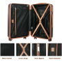 Travelhouse 10 Piece Luggage Sets, Hardshell ABS+PC Suitcase Set with Spinner Wheels,Tsa Lock,Lightweight Hardside Travel Suitcases