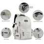 Forest Myth Backpack for Men and Women,Casual Daypack Water Resistant Lightweight SchoolBackPack，Creamy White