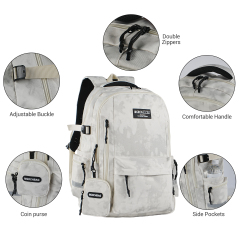 Forest Myth Backpack for Men and Women,Casual Daypack Water Resistant Lightweight SchoolBackPack,Creamy White