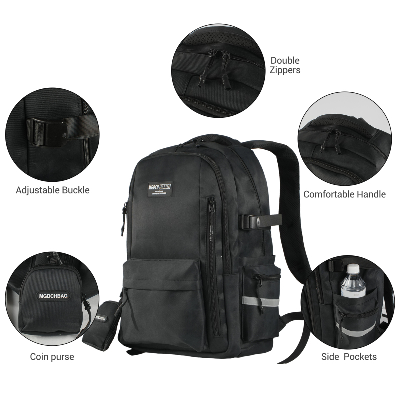 Forest Myth Backpack for Men and Women,Casual Daypack Water-Resistant Lightweight SchoolBackPack，Black
