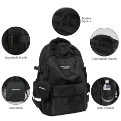 Forest Myth Backpack for Men and Women,Casual Daypack Water-Resistant Lightweight SchoolBackPack,Black